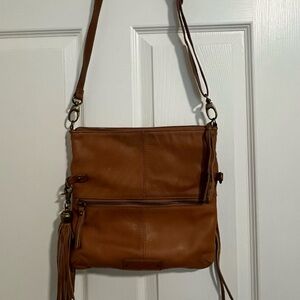 Lucky Brand Camel Leather Crossbody Bag
